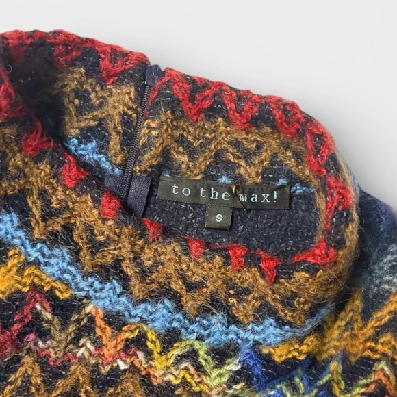 Vintage To the Max Zigzag Knit Sleeveless Mock-neck | Made in USA | S - Picture 7 of 10